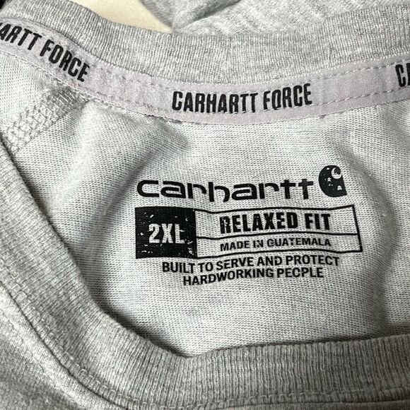 Carhartt Men's Force Relaxed Fit Midweight Short-Sleeve Heather Grey Tee Sz 2XL - Picture 4 of 6